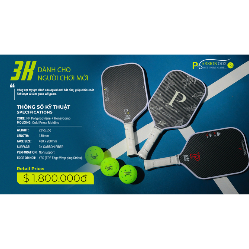 Vợt Pickleball 3K - Sản phẩm dành cho người chơi mới